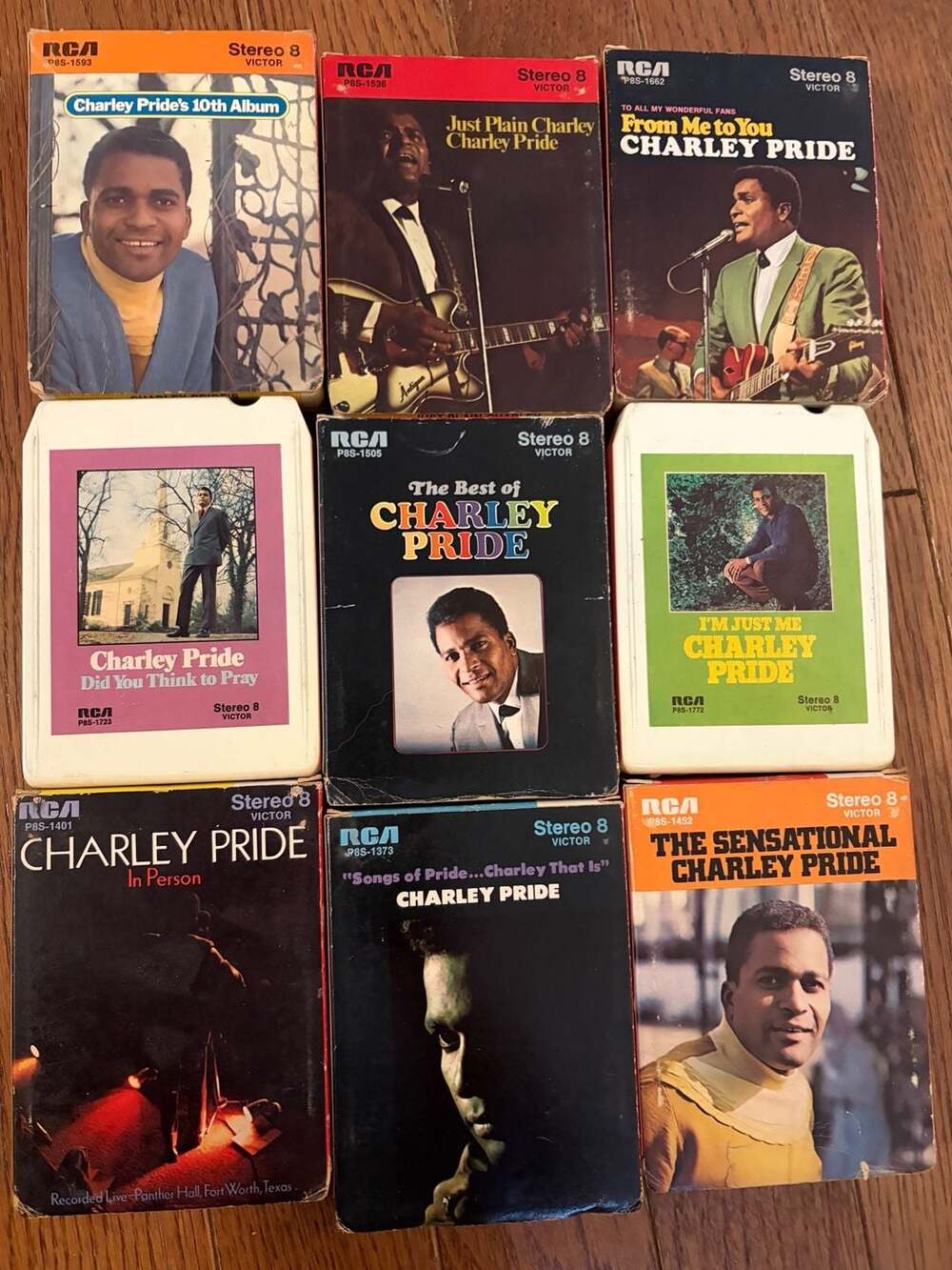 Charley Pride Stereo 8 Track Tape Lot of 8 Albums RCA Victor untested